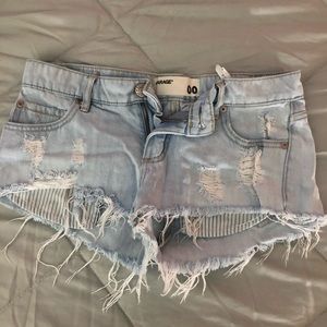 Garage distressed denim shorts